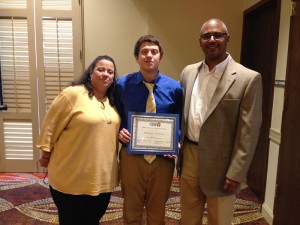 (Image) Edison High School Senior Dominic Carrasco is one of 27 graduates involved in the Inspire U program. Carrasco recently celebrated with his mom, Barbara Daughtry, and his mentor, CPS Energy Manager Mike Malone at an end of year luncheon.