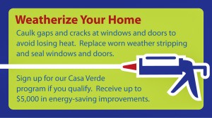 Weatherize Your Home with caulk and weatherstripping