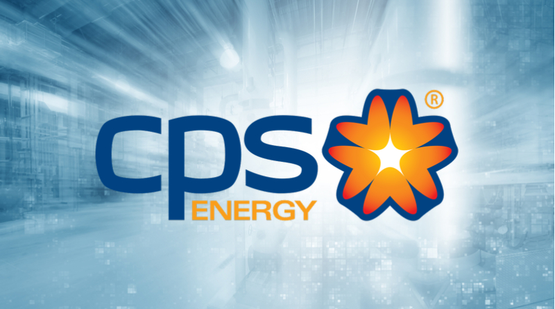Logotipo de CPS Energy sobre fondo gris
