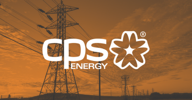 CPS Energy logo against orange background