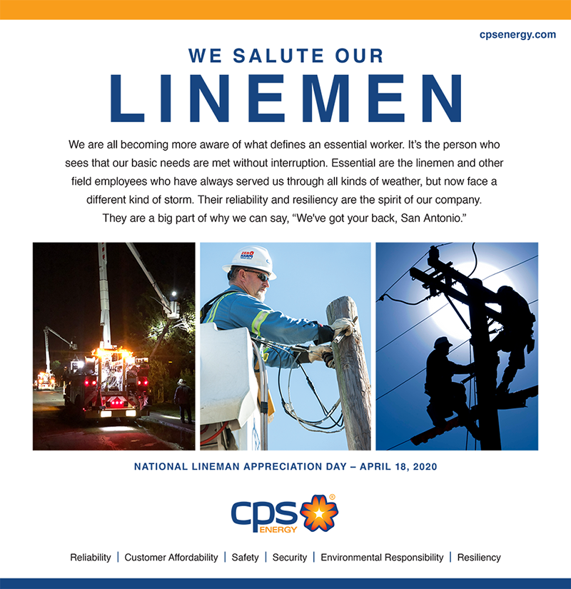 We salute our linemen ad