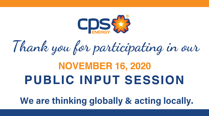 Graphics thanking public for participating in November Public Input Session
