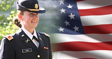 Photo of 2nd Lieutenant Christina Cox in Army Dress Blues uniform