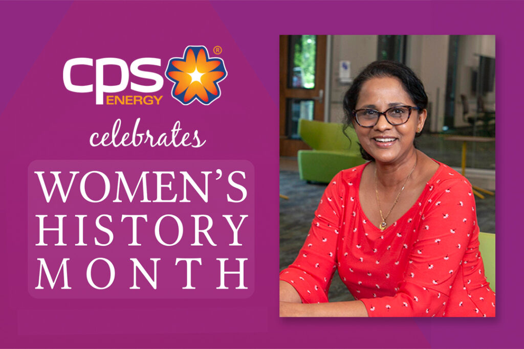 Graphics for Women's History month featuring Vidya Rangachar