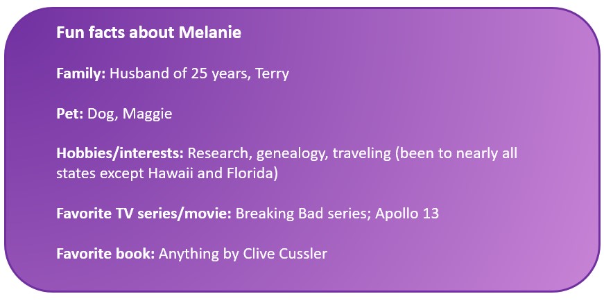 Graphic of Fun facts about Melanie