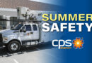 A photo of CPS Energy fleet vehicle on the road