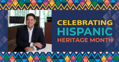 A graphic for Hispanic Heritage Month featuring Rudy Garza