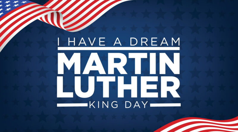 A photo of MLK day celebration graphic
