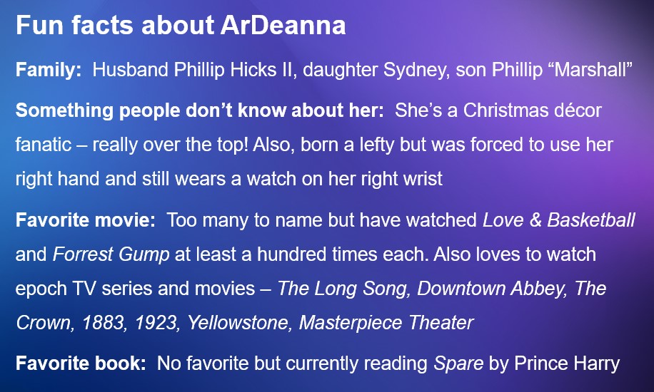 Fun Facts about ArDeanna