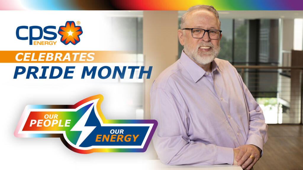 A photo of a CPS Energy employee celebrating Pride Month