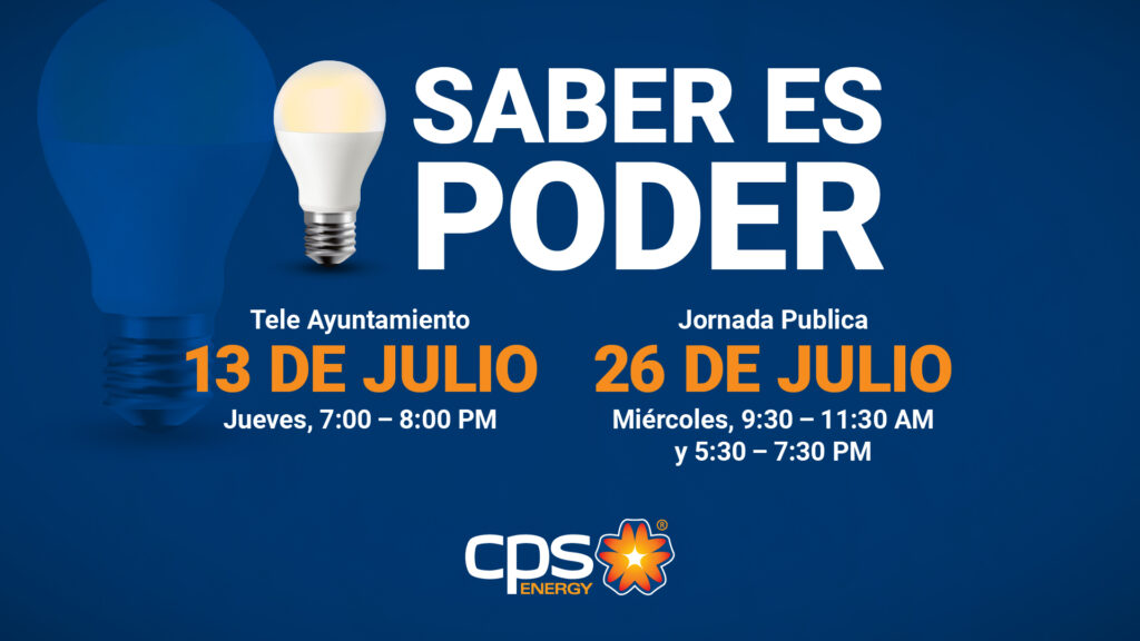 A photo of upcoming tele-town hall and open house in Spanish