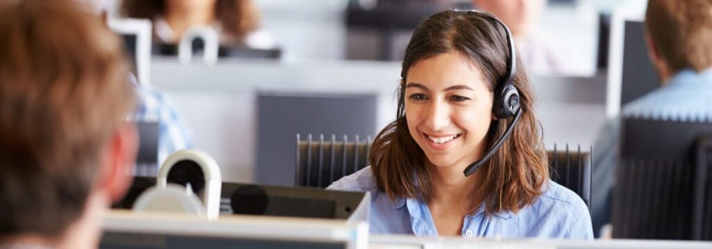 Contact Us image of girl with a headset on